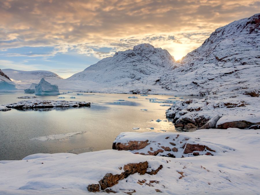 Hurry Inlet at dusk - King Christian X Land - Greenland